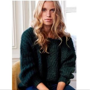 Sezane Simone Jumper Sweater Bottle Green